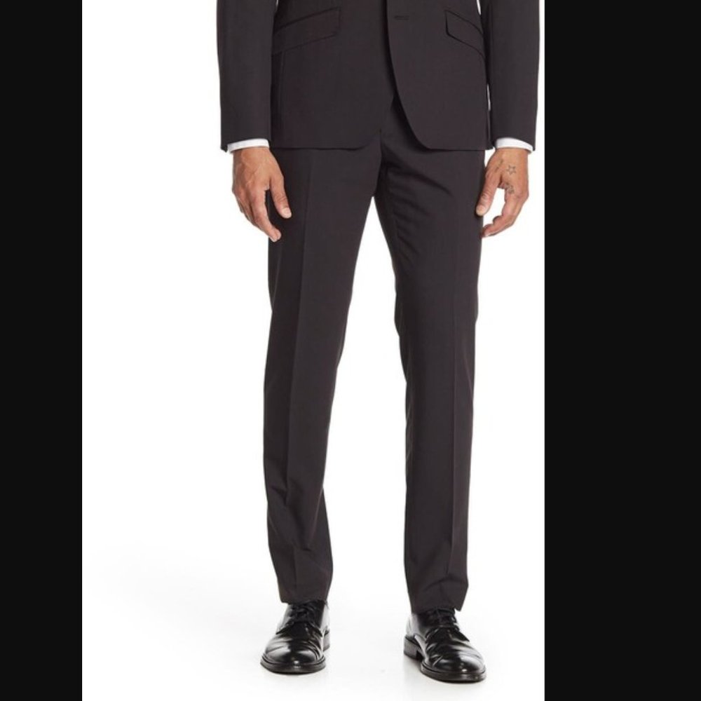 Savile Row Black Brixton Dress Pants Size 38W